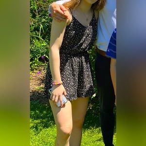 H&M Black romper with flowers